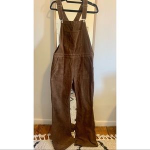 Mango Brown Flare Corduroy Overalls size Large